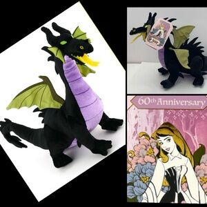Disney 2018 60th Anniversary Maleficent Dragon plush  (11” H / 13” L) NEW w/tags